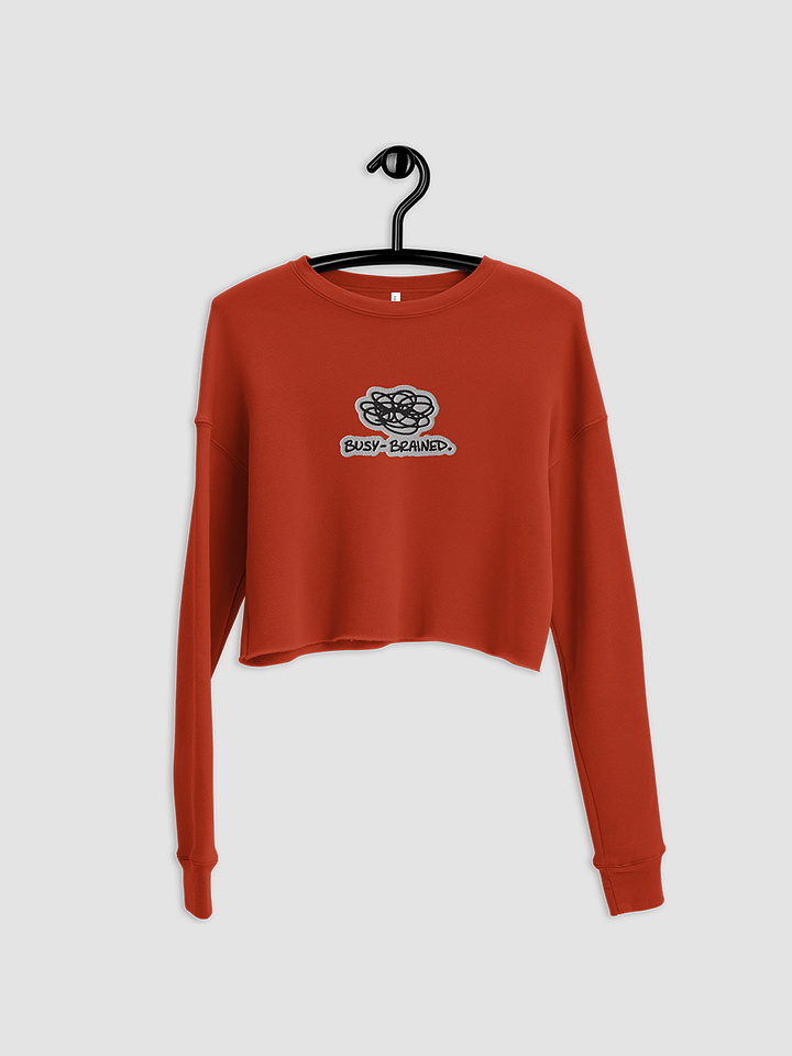 BUSY-BRAINED (bubble design) embroidered Fleece Crop Sweatshirt product image (2)