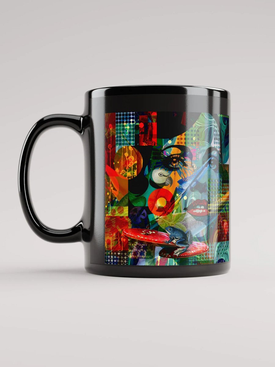 'Among the Wild' by Edward Martin Mixed Media Collage - Black Glossy Mug product image (12)