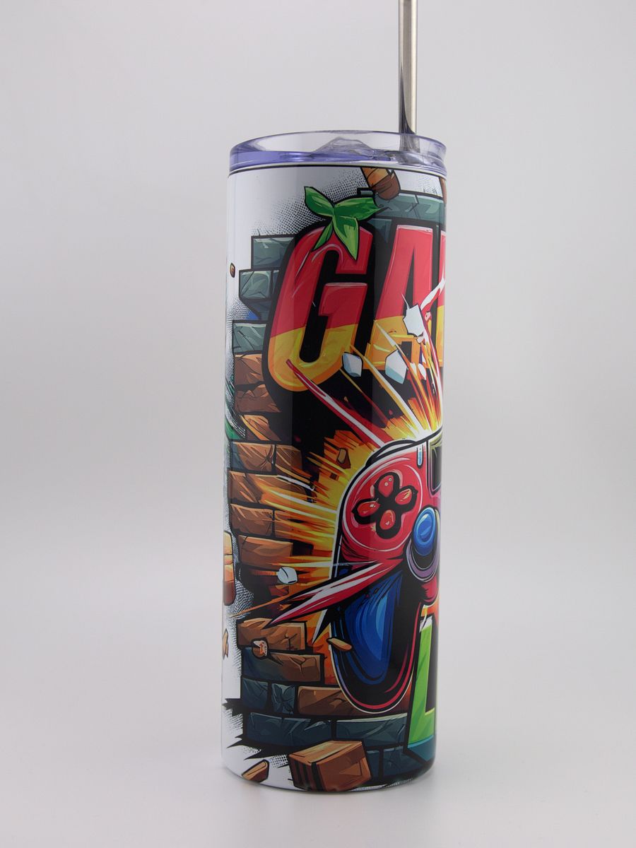 20oz Gamer Life Tumbler with Metal Straw product image (3)