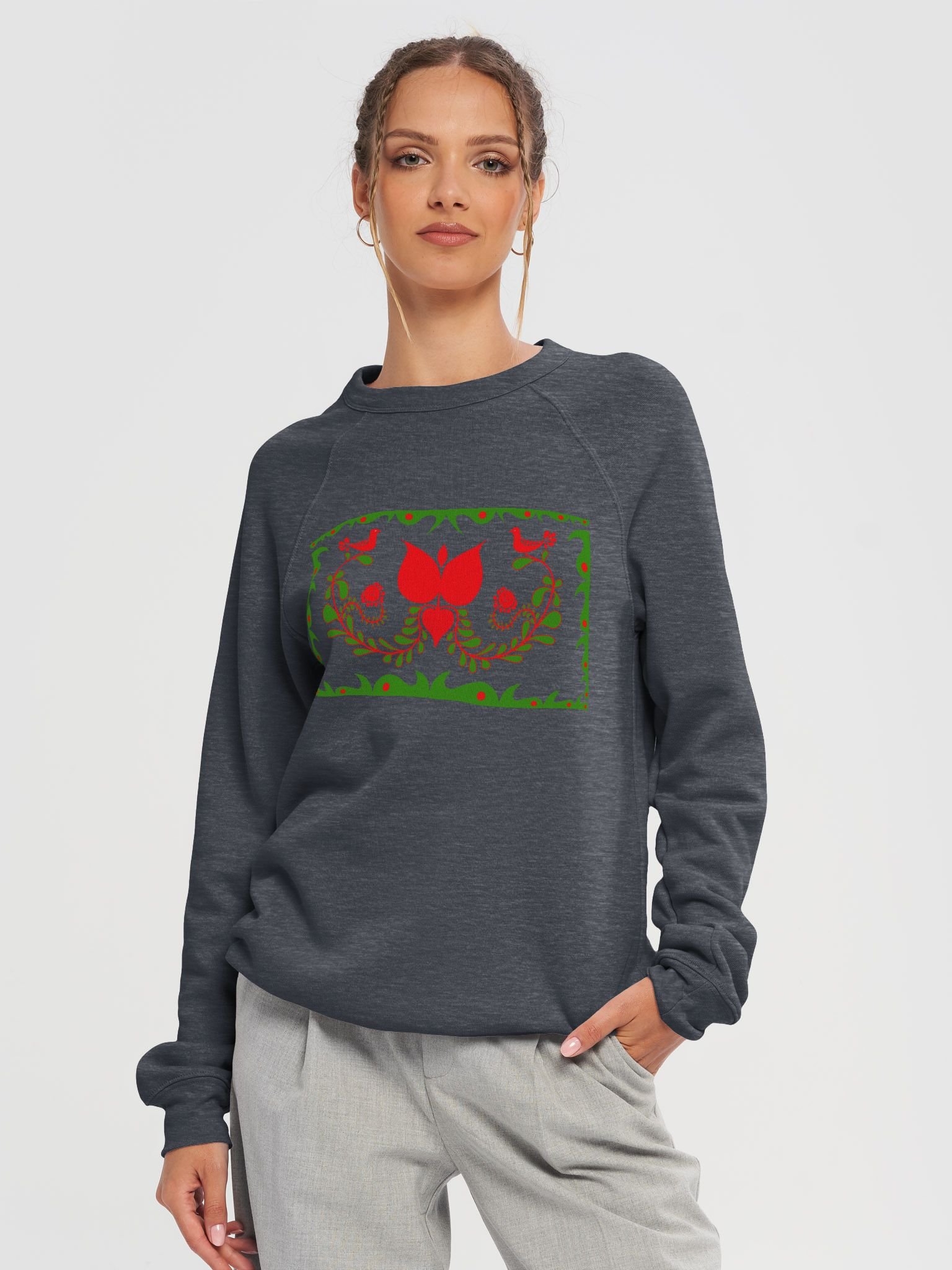 Folk Art Hungarian Splendor Raglan Sweatshirt product image (4)