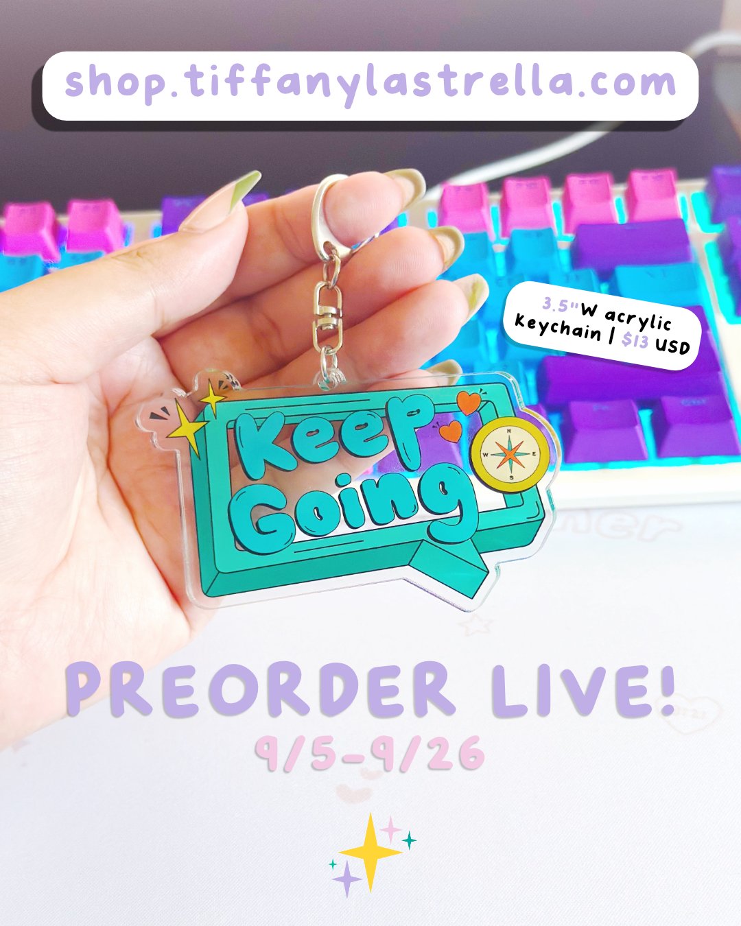 keep going ♡ acrylic keychain [PRE ORDER] product image (8)