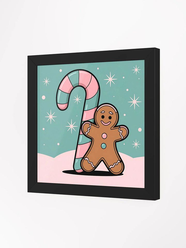 Festive Candy Cane and Gingerbread Man Framed Matte Poster product image (5)