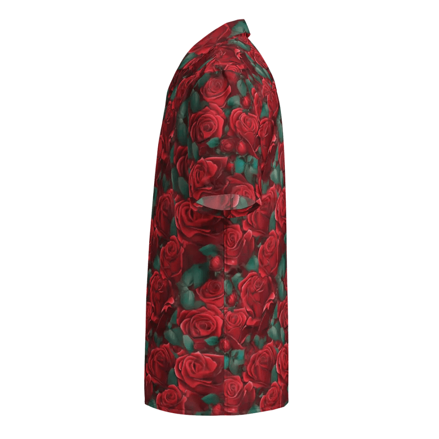 Floral Pattern Red Rose Flowers Hawaiian Shirt product image (3)