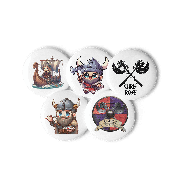 Rose Con Shield Pin Buttons Set product image (3)