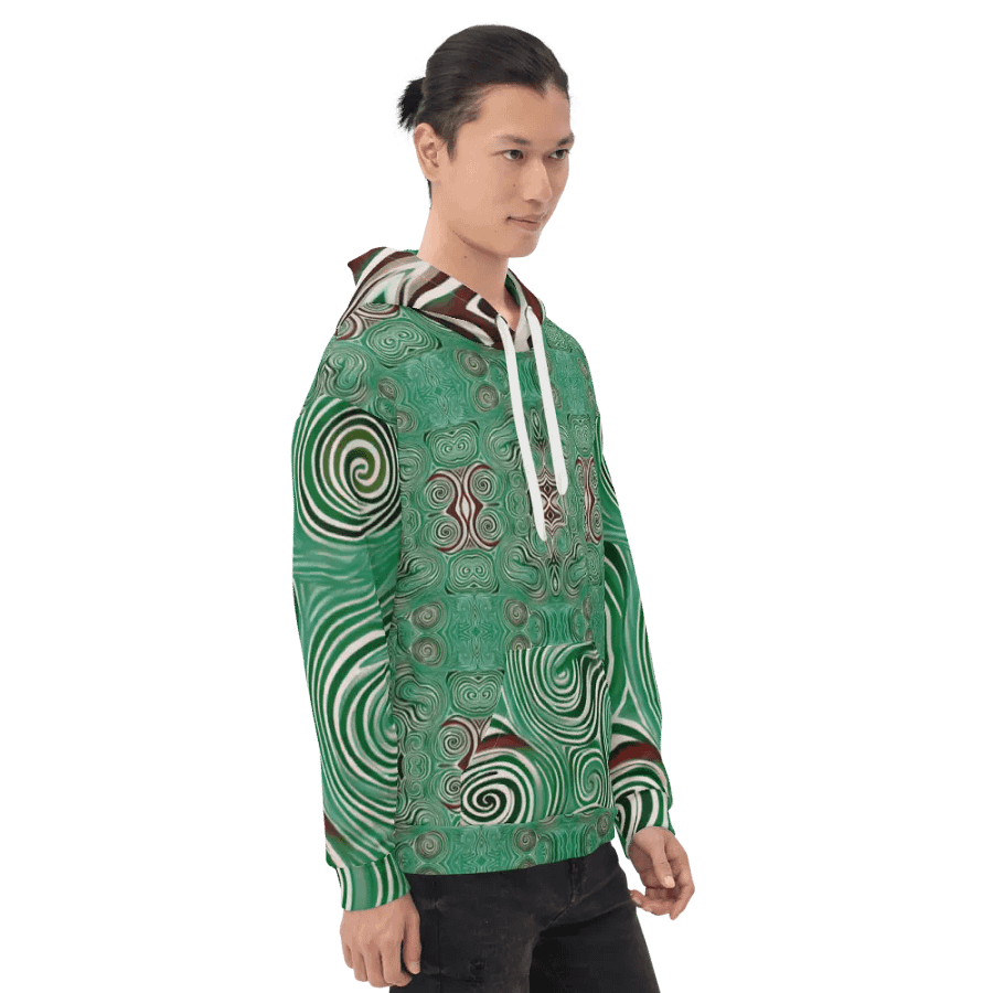 Funky Cool Green Liquid Tie-Dye Hoodie product image (3)