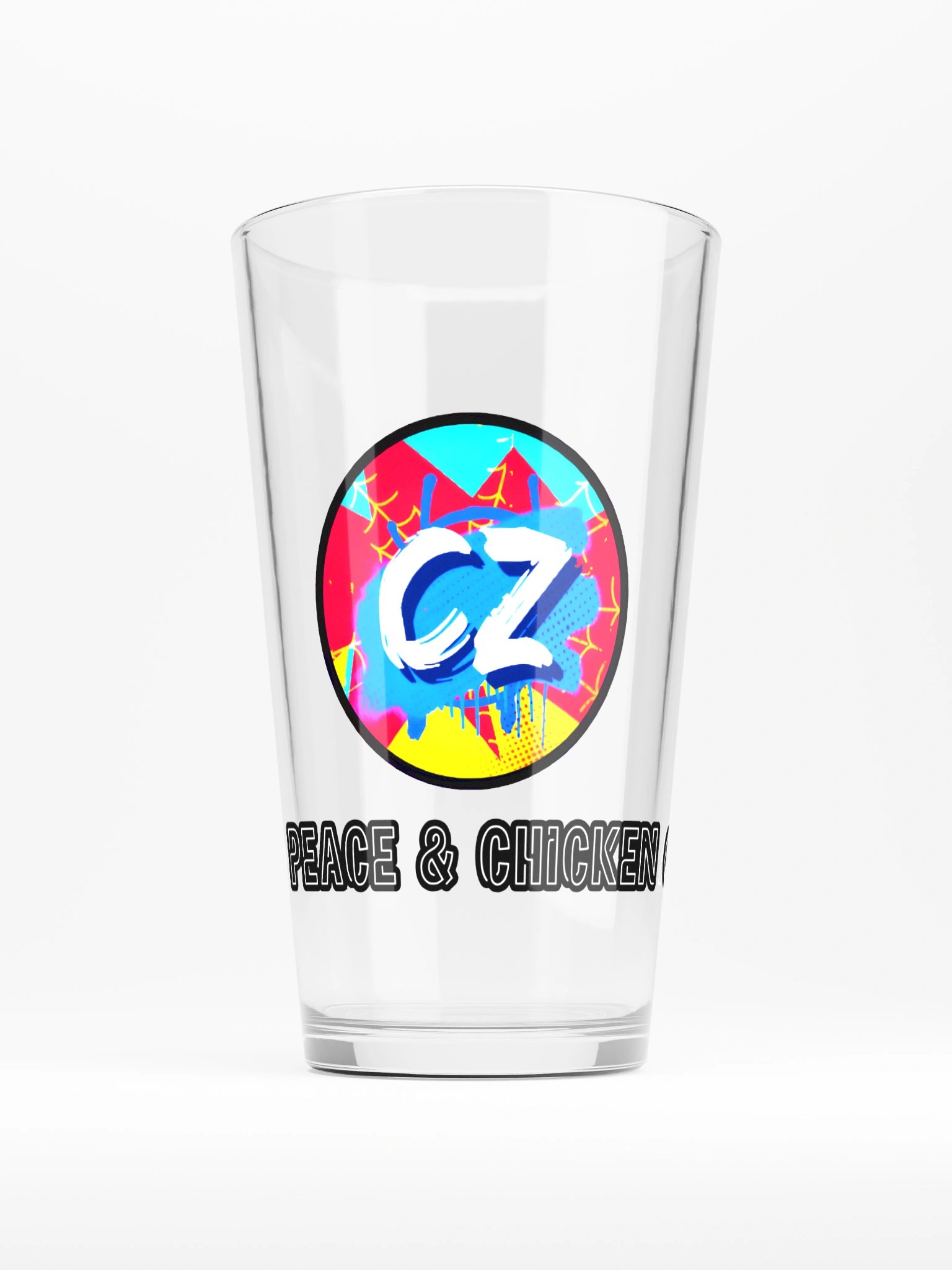 CZ Love Peace & Chicken Grease Shaker Pint Glass product image (1)