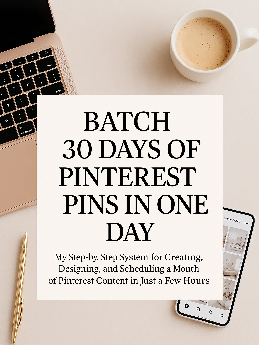 Batch 30 Days of Pinterest Pins in One Day: My Step-by-Step System for Creating, Designing, and Scheduling a Month of Pinterest Content in Just a Few Hours product image (1)