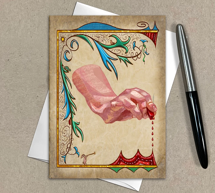 Medieval Hand Greeting Cards, All Occasion Note Cards, 6 Pack, 5x7 inch, Blank Inside, with Envelopes product image (1)