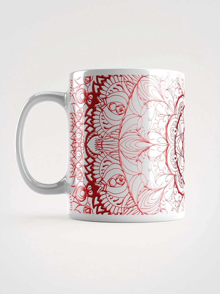 Radiant Red Mandala White Glossy Mug product image (7)
