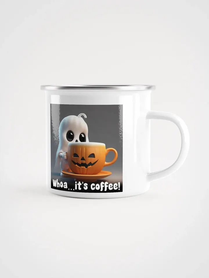 Spooky Coffee Ghost Enamel Mug product image (1)