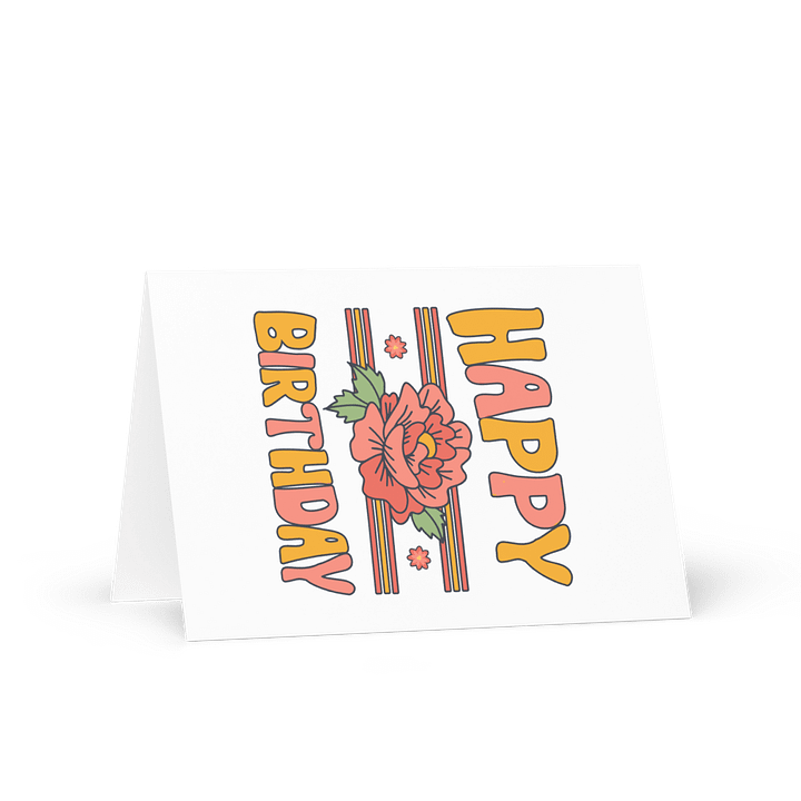 Happy Birthday (Flowers) Birthday Card 5" x 7" product image (1)