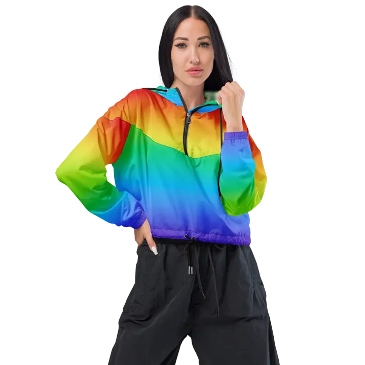 Rainbow Women's Cropped Windbreaker product image (1)