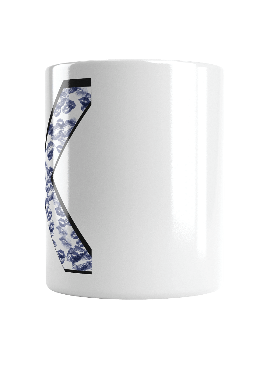 White X Dark Blue Lipstick Kisses | Glossy White Mug product image (2)