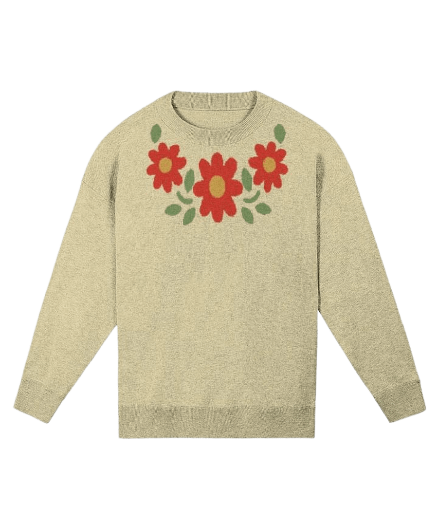 Flower Knitted Relaxed Sweater 1/3 product image (1)