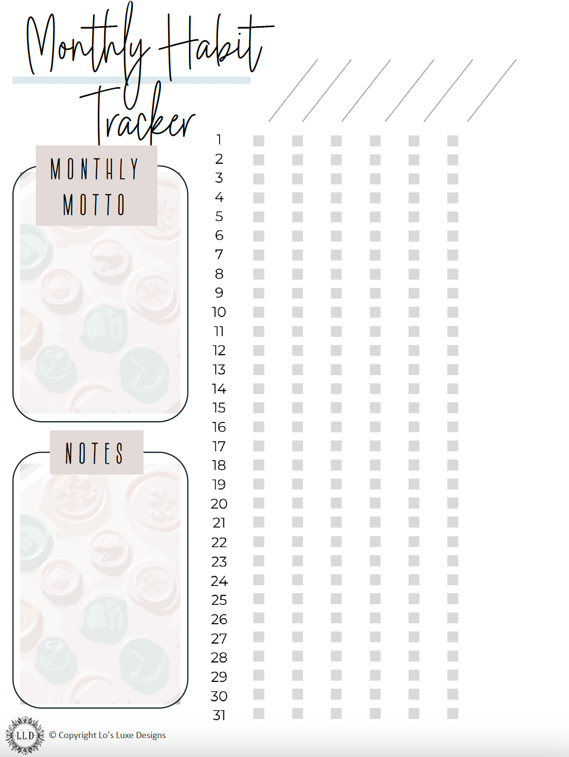 Vintage Inspired - Habit Tracker Bundle - 8.5x11 Printable product image (3)