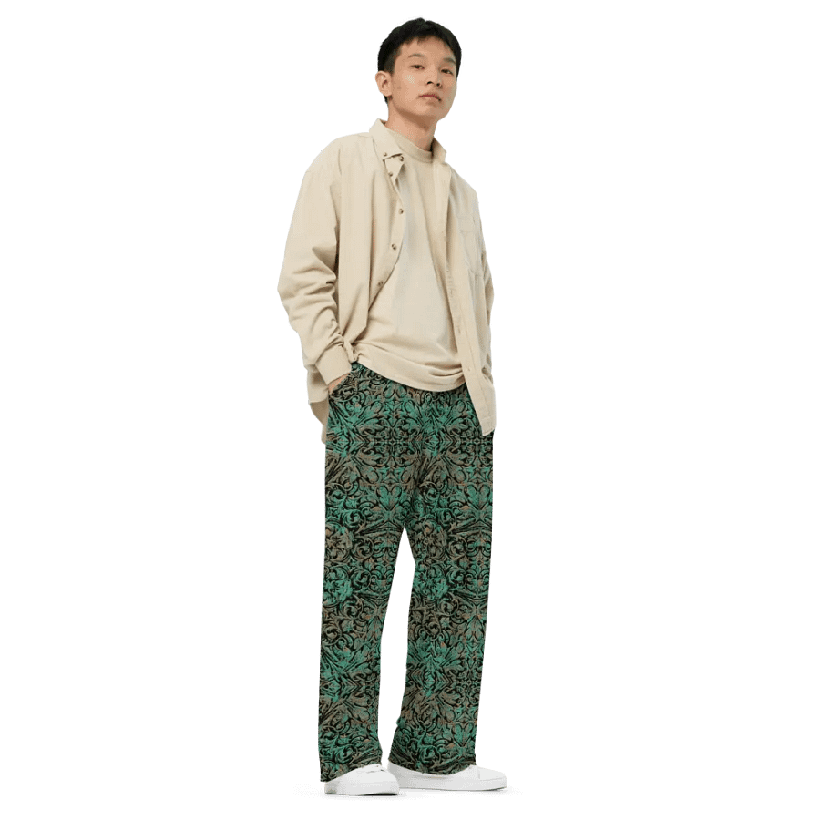 Green Copper Flower Wideleg Pants product image (3)