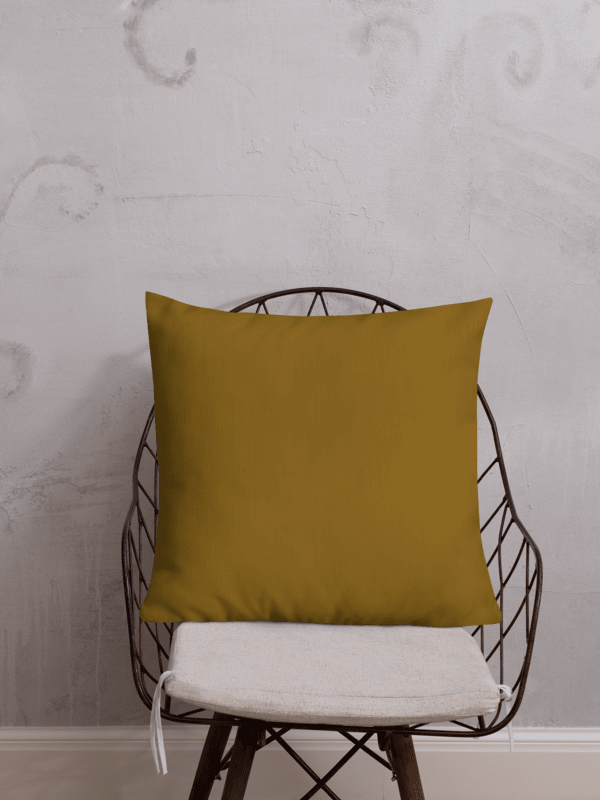 Brown and Mustard Yellow Retro Style Pillow – Pattern & Solid Dual-Sided Design product image (3)