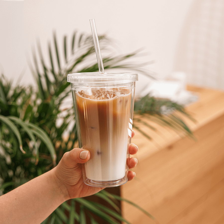 Double Wall Clear Plastic Tumbler - White product image (10)
