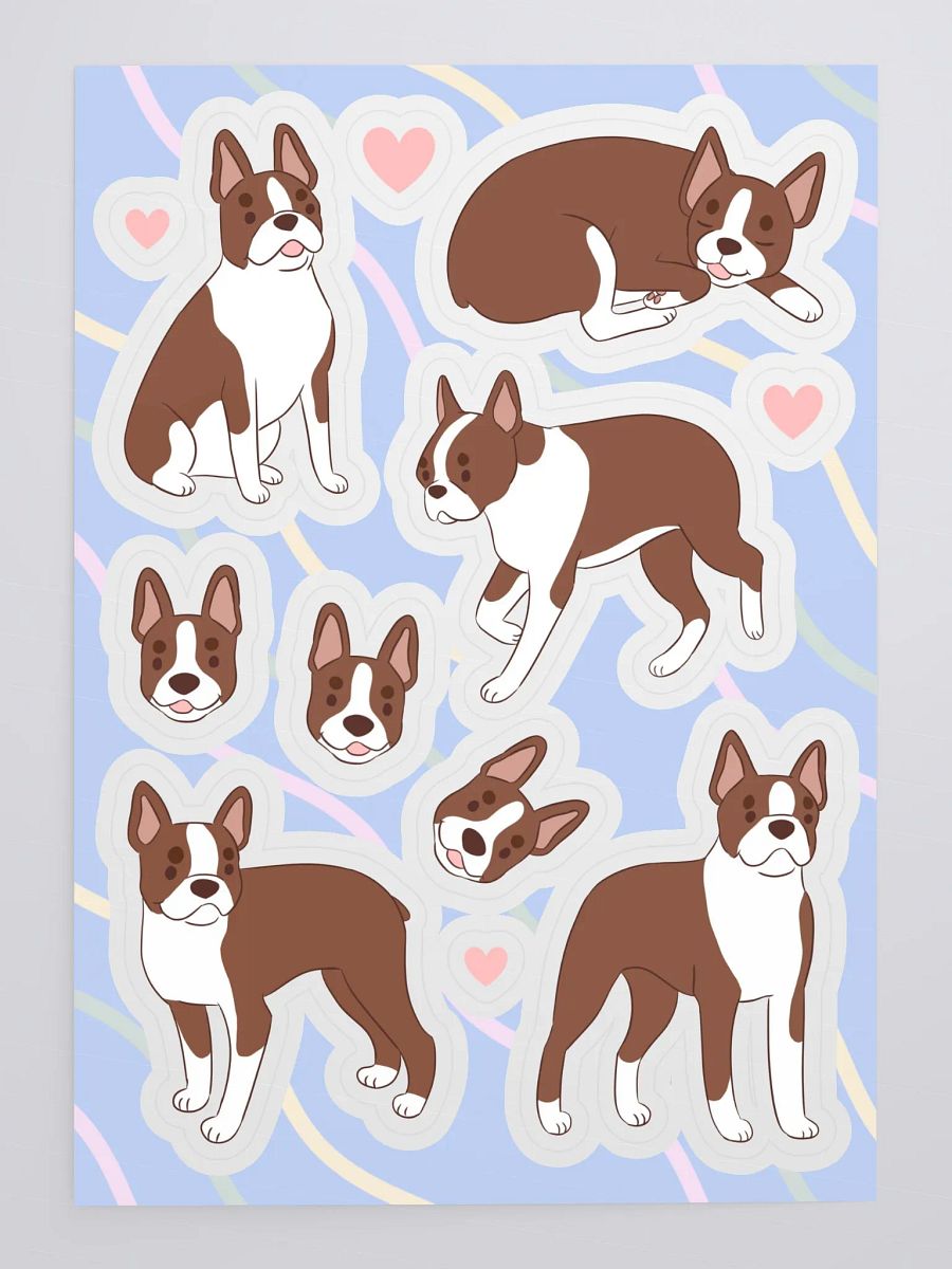 Boston Terrier Love Sticker Sheet product image (4)
