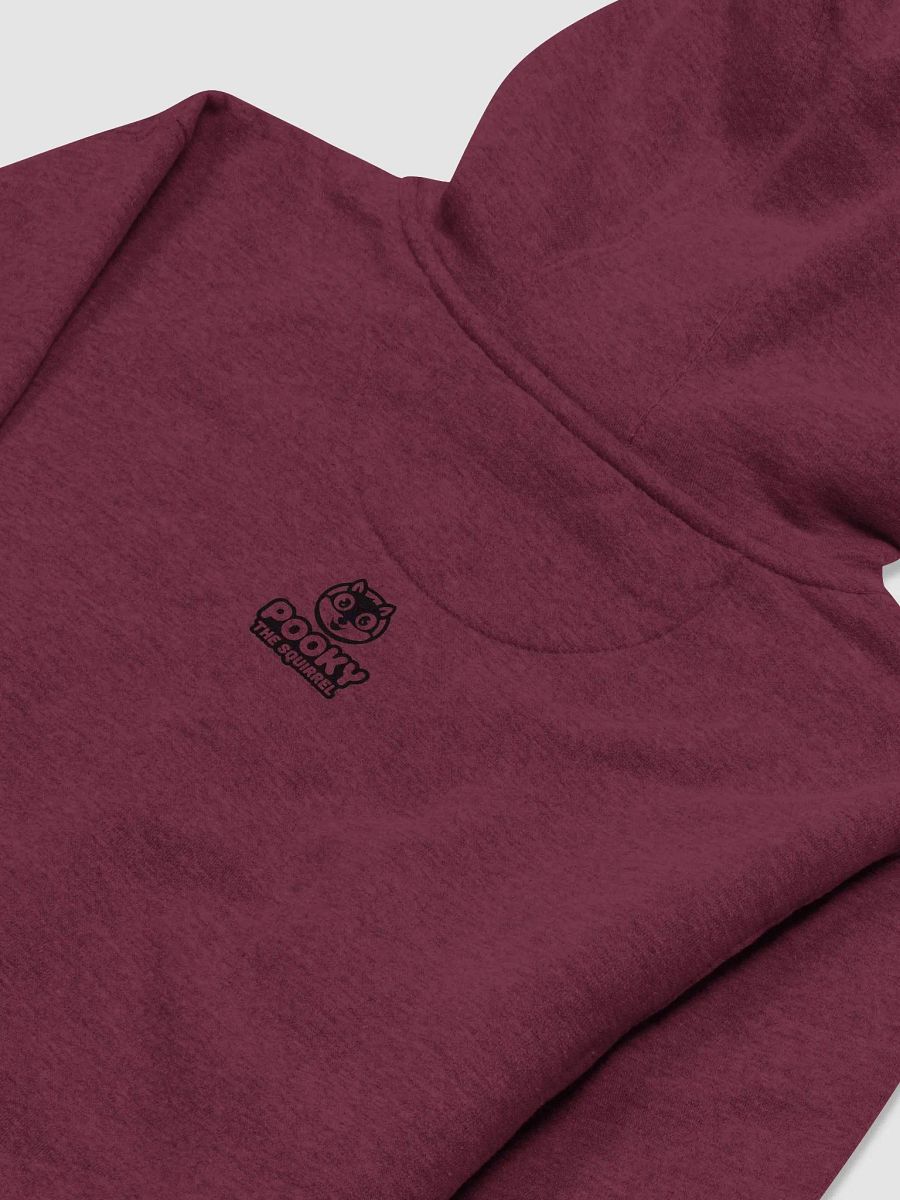 Super Soft Hoodie: Pooky's Favorite, Art Deco Fan and grey squirrel holding a fan, purple product image (4)
