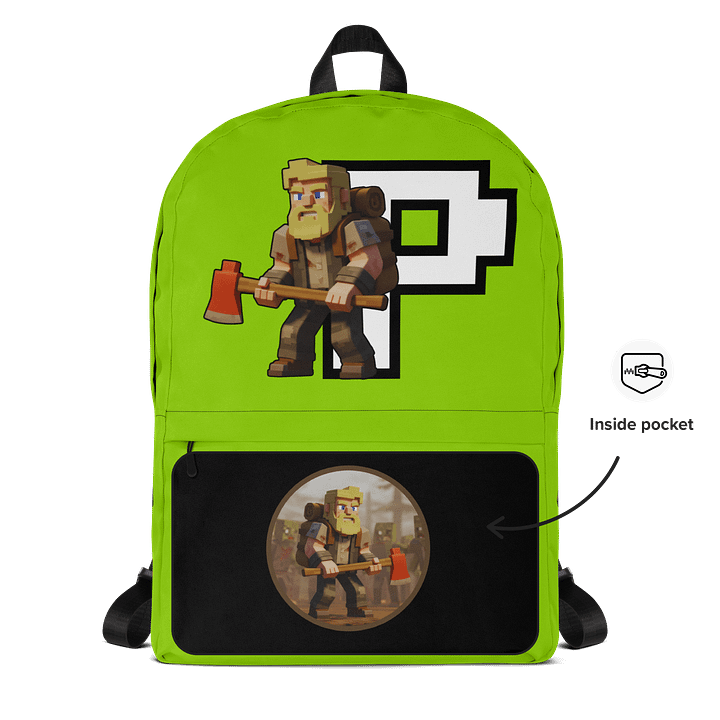 Patient PixelZ All-Over Print Backpack (Neon Green) product image (2)