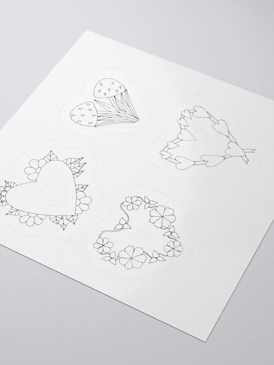 Four lovely hart Kiss Cut Stickers (on white background) product image (7)