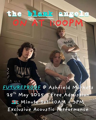 UPDATED!!

We are on at 1:00PM

We have a 45 minute set!!

Location - Ashfield Community Markets, Ashfield Public School

FRE...