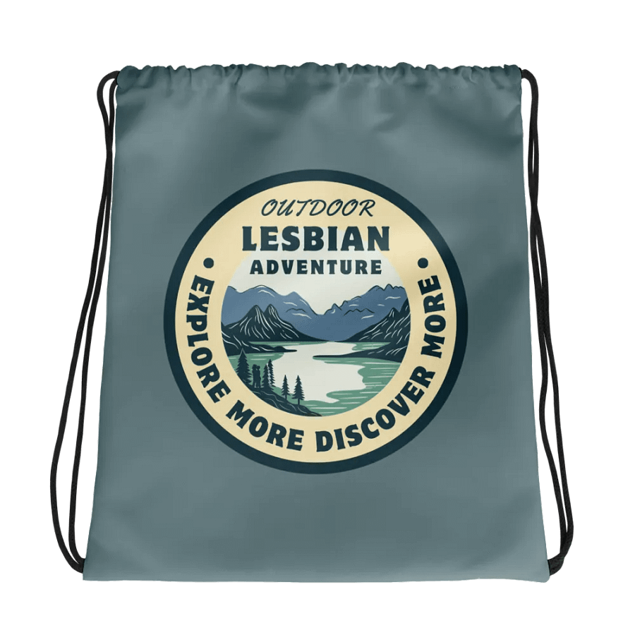 Outdoor Lesbian Adventure Badge Drawstring Bag product image (1)