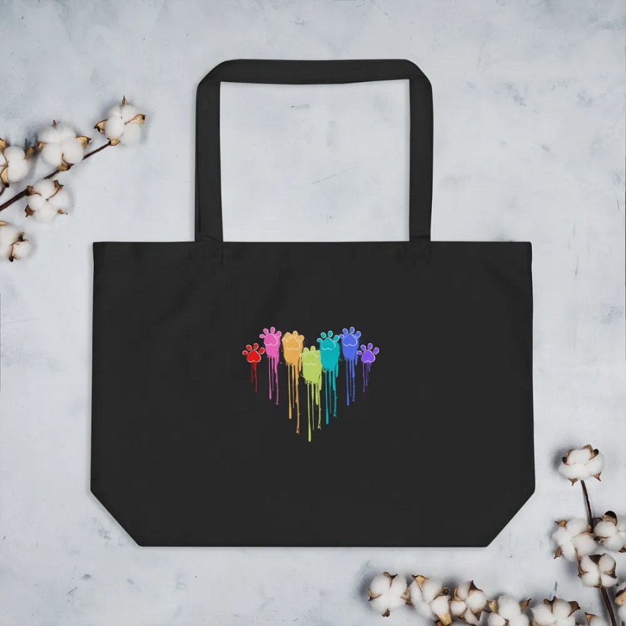 Rainbow Dog Paw Prints Eco Tote product image (3)