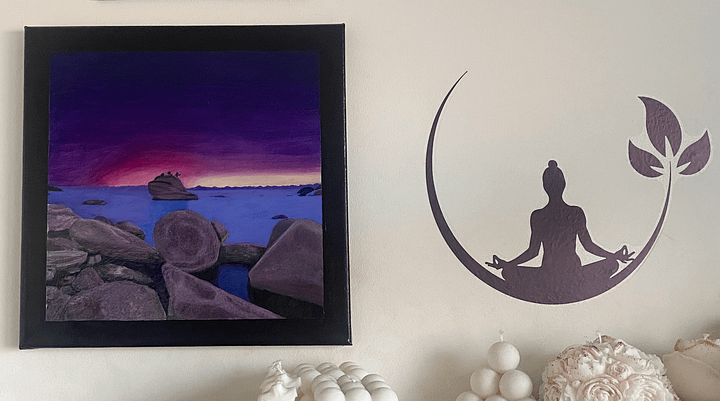 Boulder Sunset Serenity – Original Acrylic Landscape Painting on Wood Canvas product image (2)