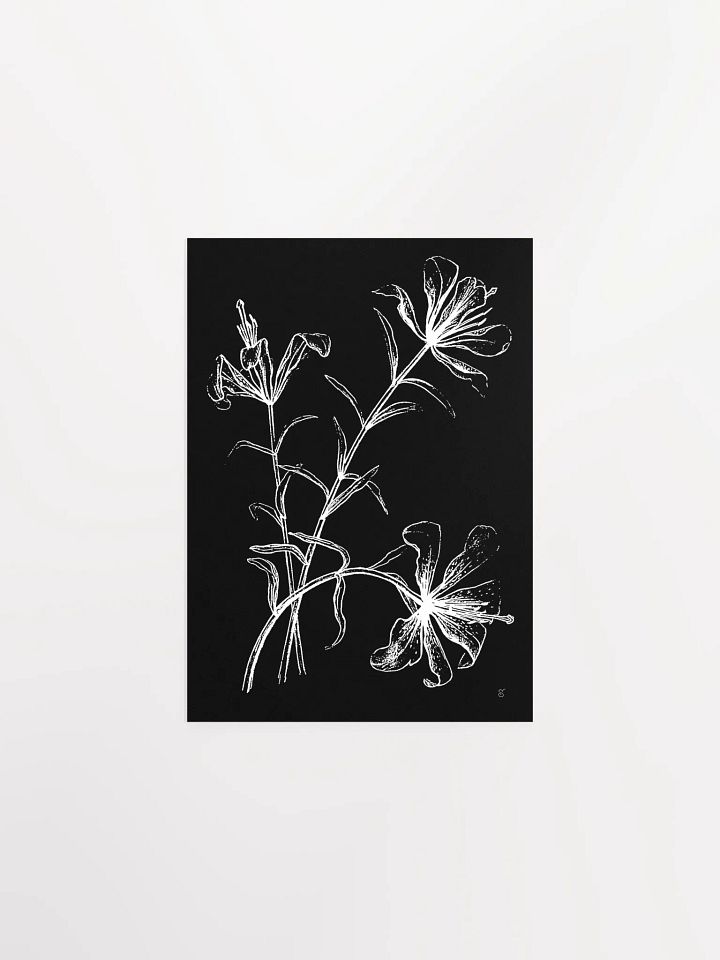 Ethereal Blooms Matte Poster - Wild Elegant Flowers Dark product image (1)