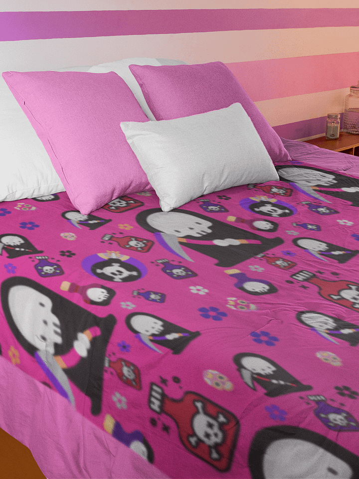 Pink Grim Reaper Throw Blanket product image (2)