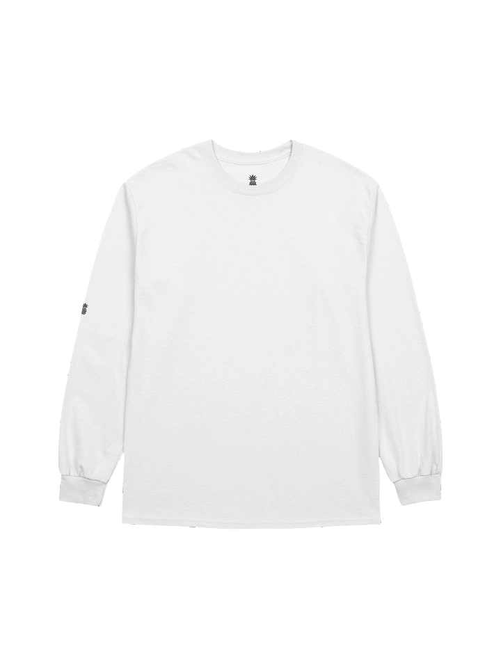 Boxy Fit Lucky Pineapple® Minimalist Long Sleeve Unisex Solid Color T-Shirt (White & Light Colors) product image (1)