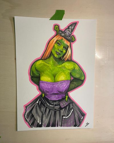 I’ll never underestimate chat again… 💚🧙‍♀️#twitchfrightfest #twitchartist #shrexy #chatmademedoit