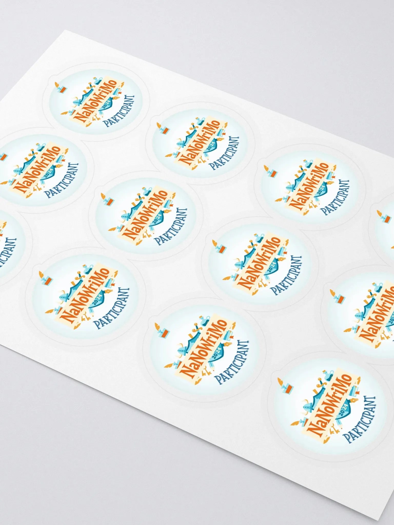 NaNoWriMo Participant Sticker Sheet (12 Stickers Per Sheet) product image (2)