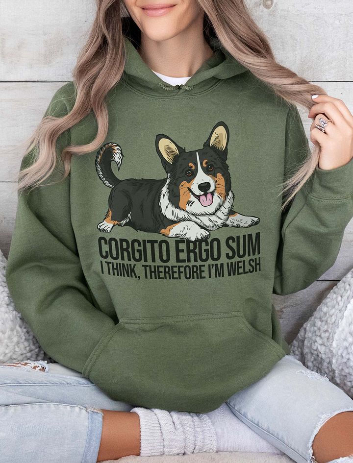 I Herd That Hooded Sweatshirt of a Cardigan Welsh Corgi(Tricolor) | Funny Hoodie for Herding Dog Paw-rents product image (10)