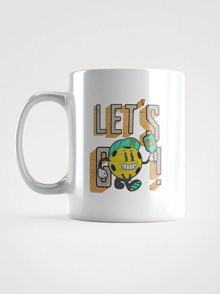 Lets Go Pickleball Mascot Cartoon Character White Glossy Mug product image (1)