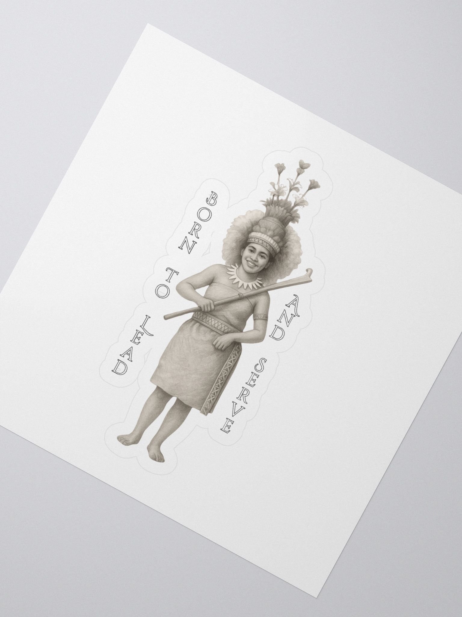 Taupou Samoan Cultural Sticker – Born to Lead and Serve | Polynesian Heritage Art product image (2)