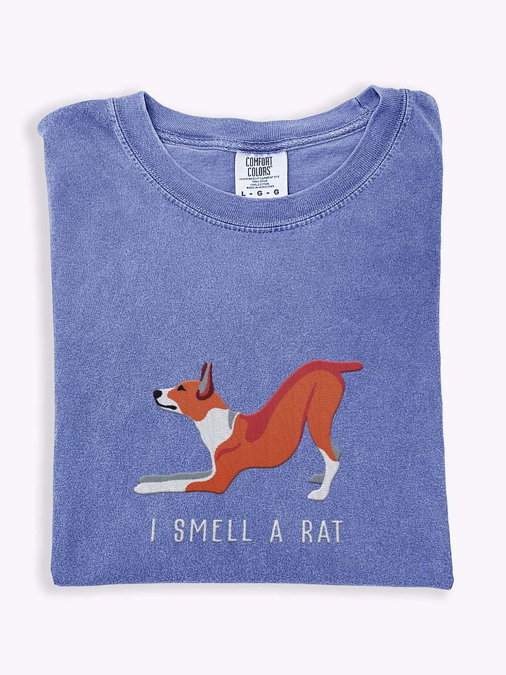 I Smell a Rat T-Shirt(Embroidered) of a Rat Terrier(Red & White) product image (1)