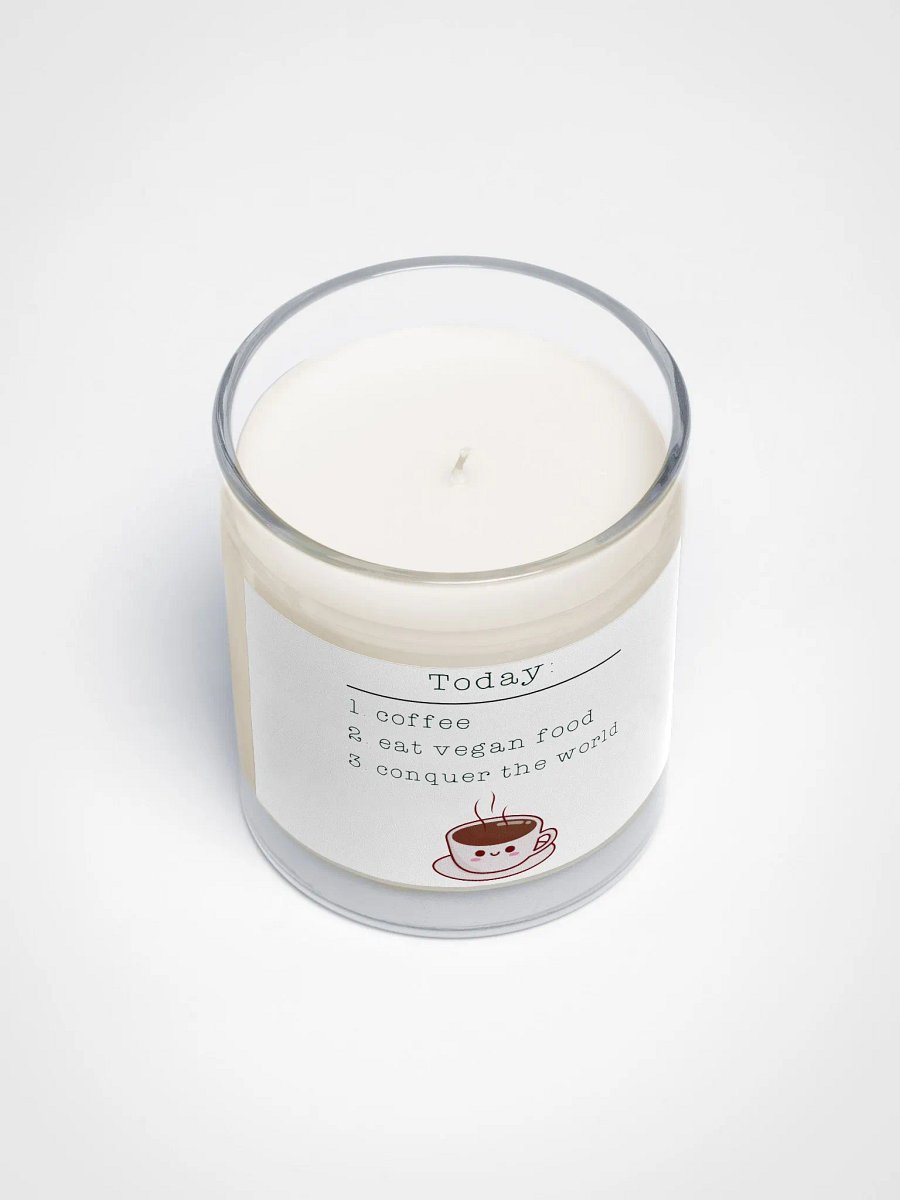 “Vegan Conquers the World” Soy Wax Glass Jar Candle product image (3)