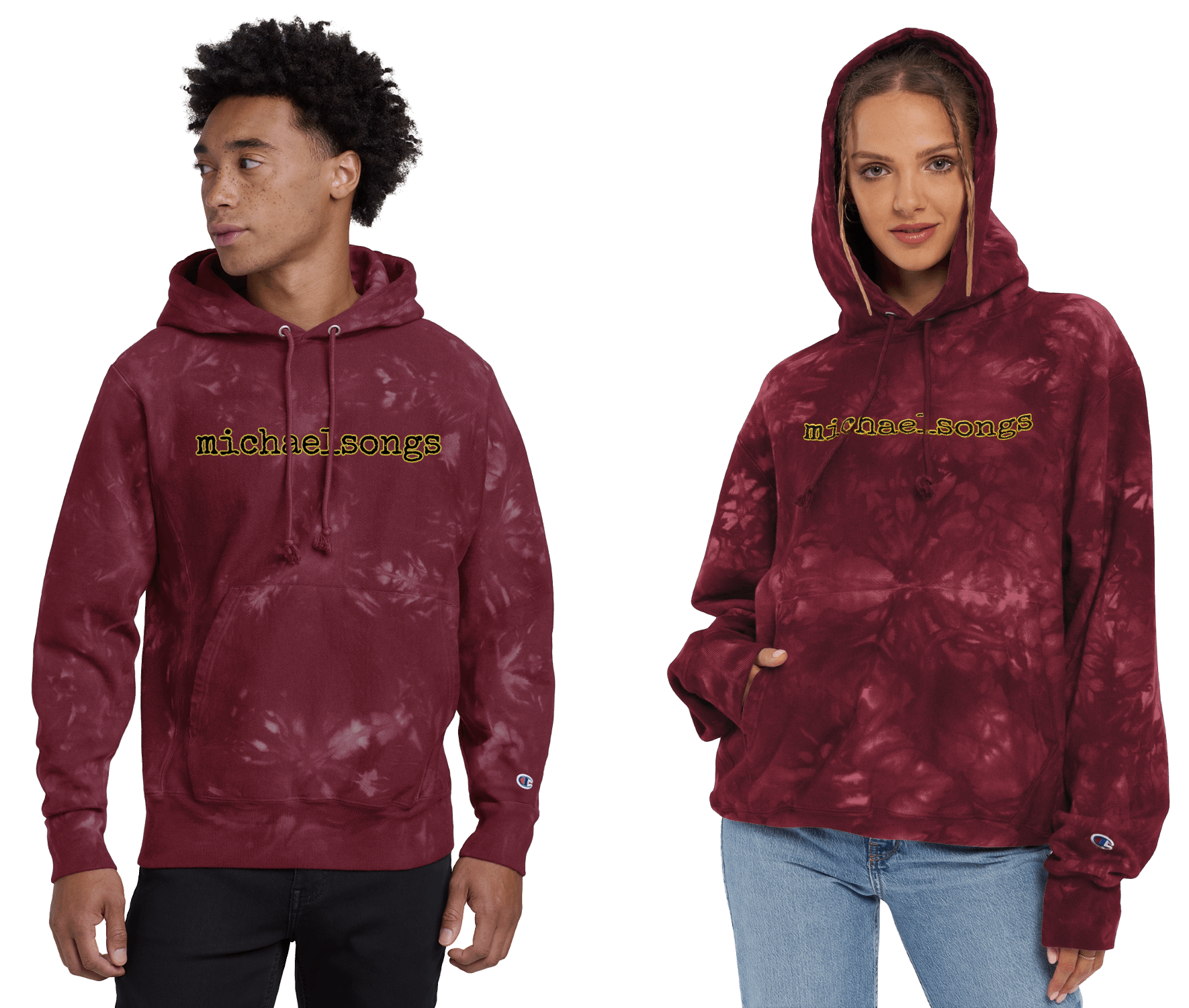 NEW!! tie-dye hoodie with horizontal embroidered logo product image (3)