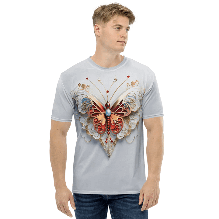Gold & White Butterfly T shirt product image (1)