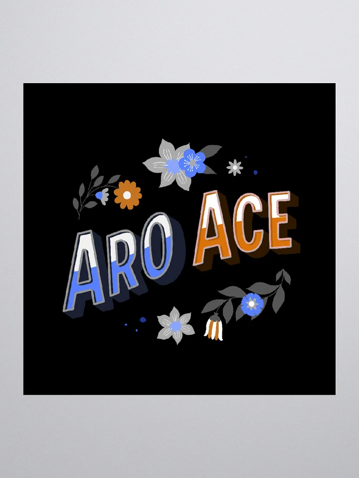 Floral Aro Ace Sticker (Sunset Palette) product image (2)