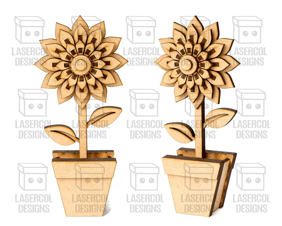 Flowers Set 3d - Laser Cut Files product image (4)