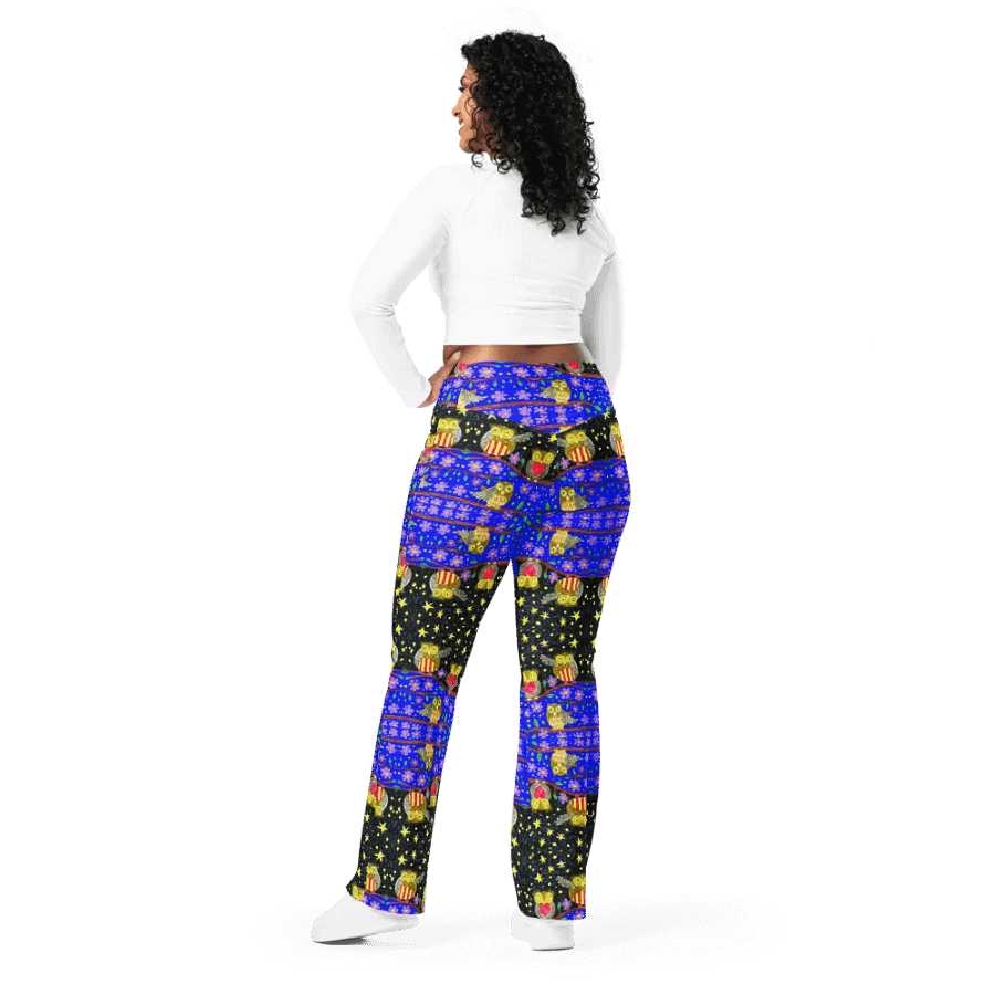 Whimsical Owl Delight Flare Leggings product image (9)