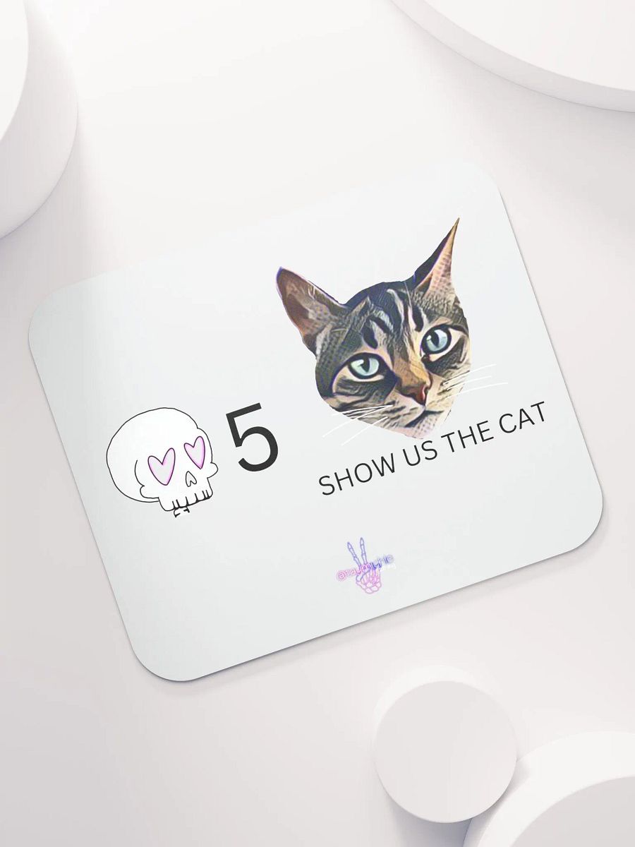 White Mouse Pad Channel Points Show Us the Cat product image (7)