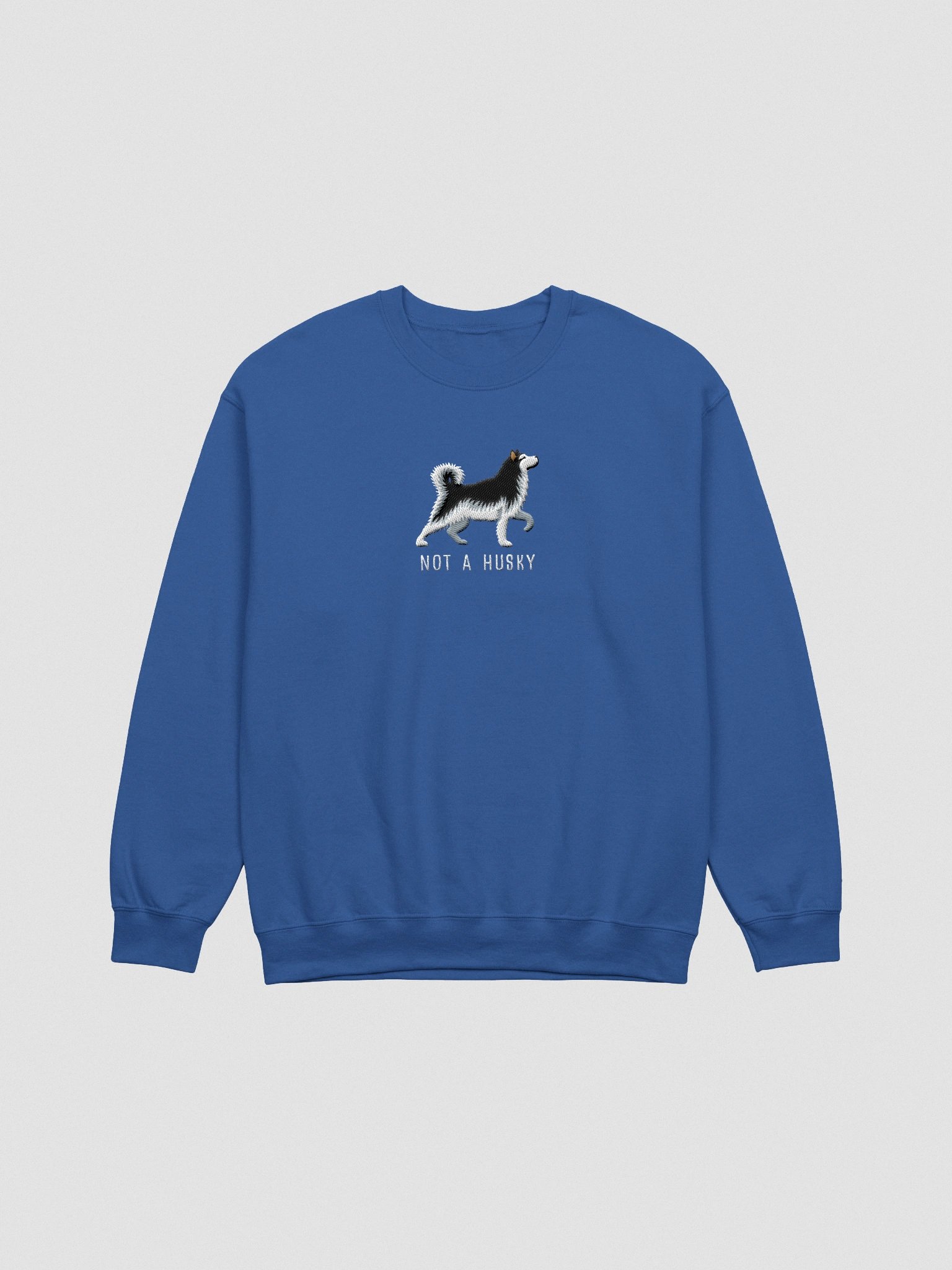 Not a Husky Sweatshirt (Embroidered) of an Alaskan Malamute(Black & White) product image (4)