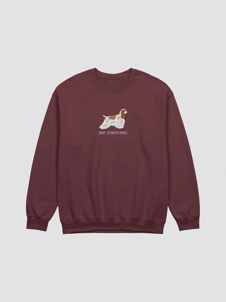 Short Attention Spaniel Sweatshirt (Embroidered) of an American Cocker Spaniel(Brown & White) product image (4)