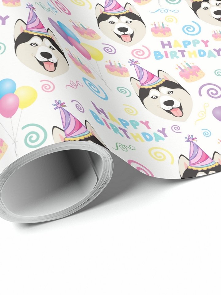 Siberian Husky Birthday Wrapping Paper product image (1)