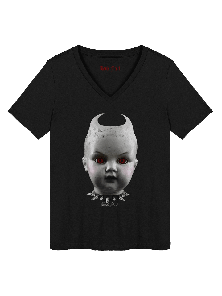 Evil Doll Women's Relaxed V-Neck T-Shirt product image (1)
